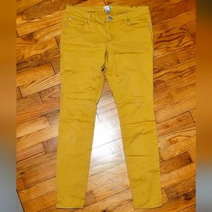 Express mustard color skinny pants